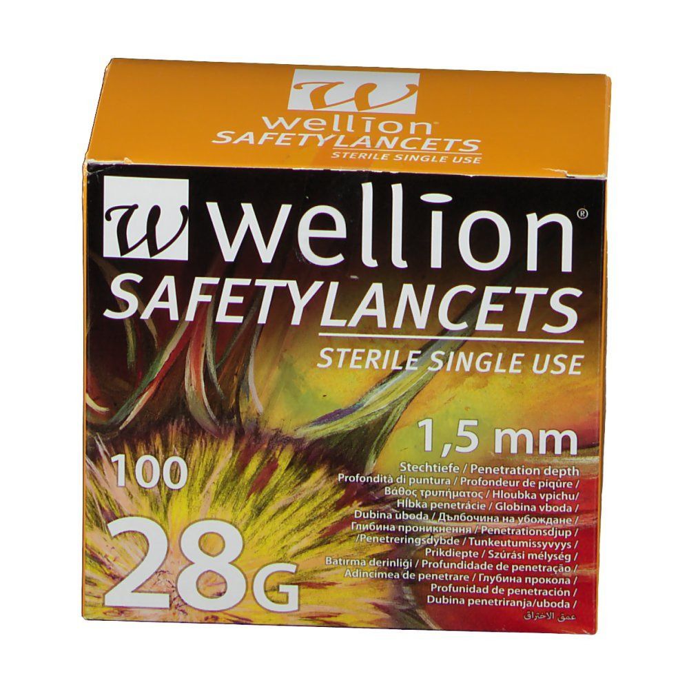 Wellion Safetylancets 28 G 1,5 mm