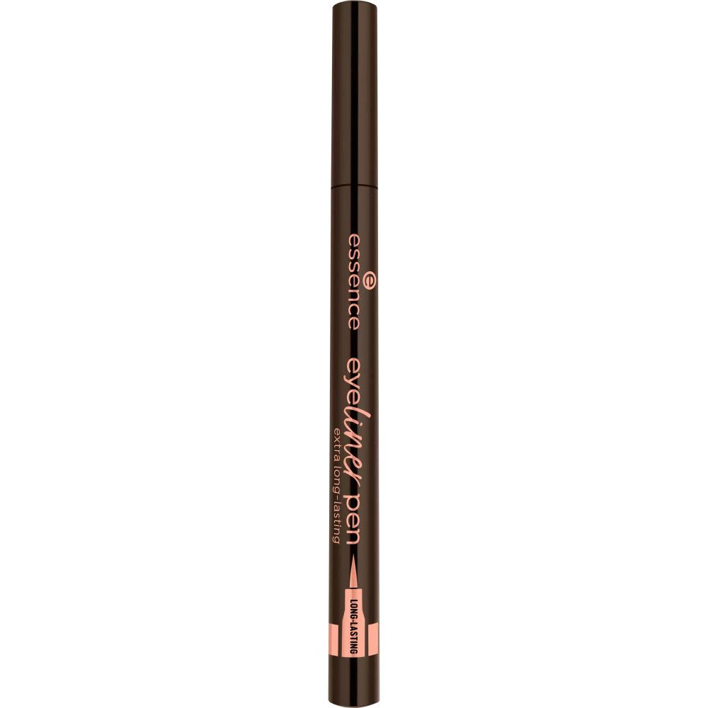 Essence Eyeliner Stift Extra Langanhaltend. Schwarzer Stift mit Spitze. Schriftzug und Logo auf dem Stift.