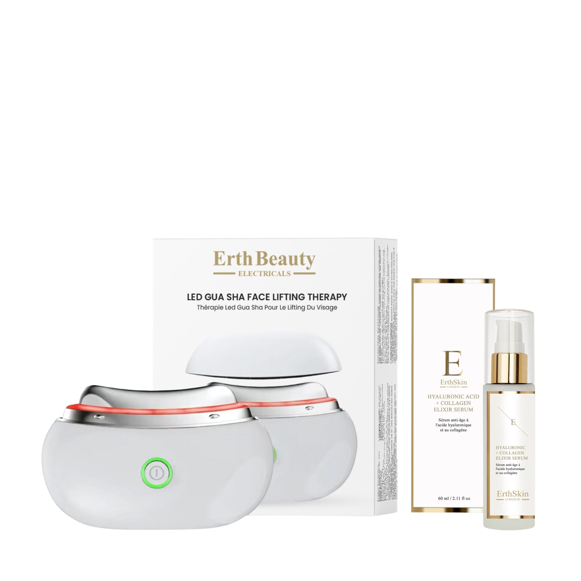 ErthSkin London LED Gua Sha Duo Hyaluron Kollagen