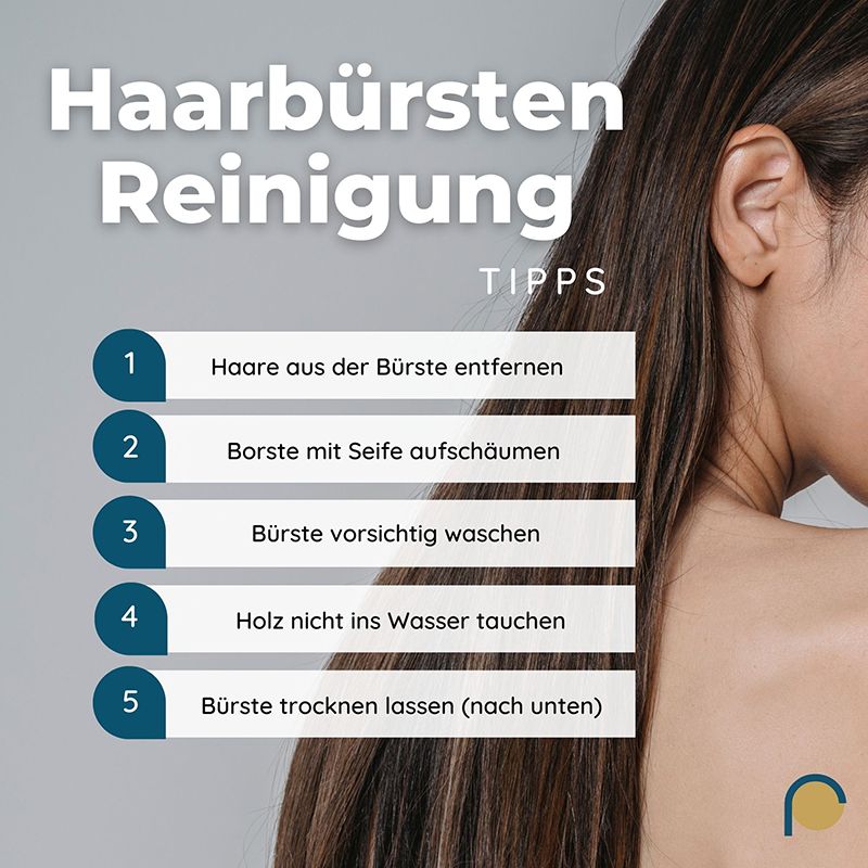 Tipps zur Reinigung von Haarbürsten aus Holz.