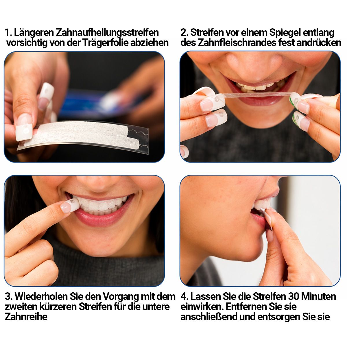 Oralflora Zahnaufhellung Bleaching – Whitening Strips, Zahnaufhellungsstreifen für weißere Zähne