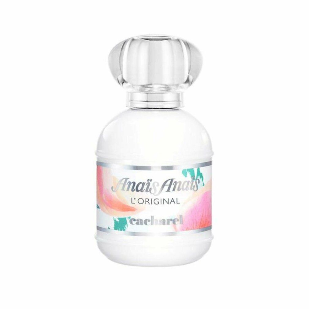 Parfümflasche. Auf der Flasche steht "Anaïs Anaïs L'Original" und "cacharel".