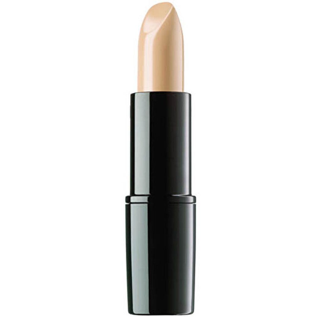 Artdeco Correcteur Perfect Stick mit beigefarbenem Farbton. Schwarzer Stift mit cremefarbener Spitze. Produkt auf weißem Hintergrund.