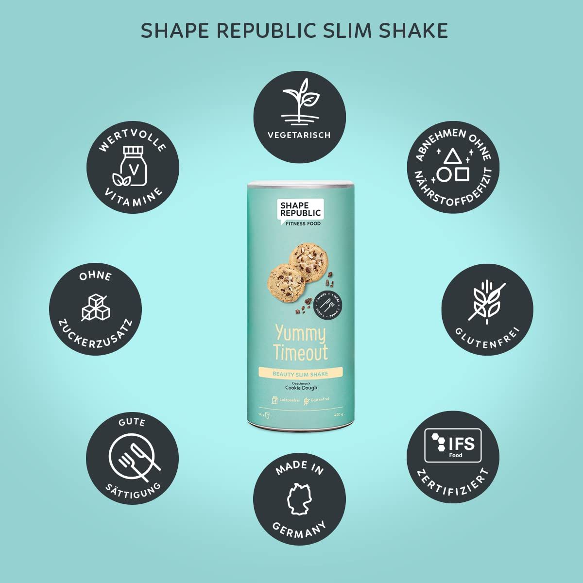 Shape Republic | Slim Shake Strawberry & White Chocolate | Cookie Dough