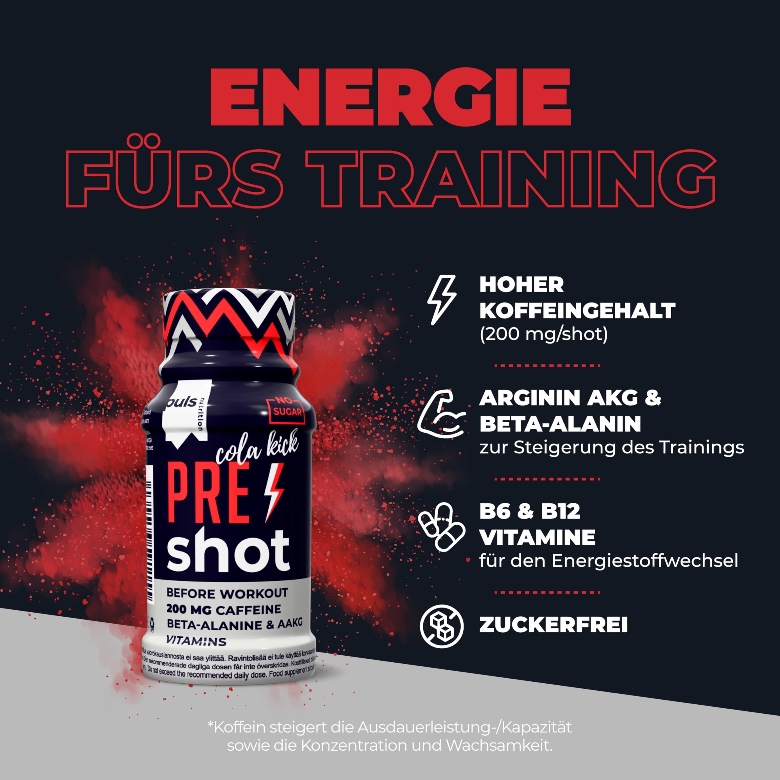 Puls Nutrition Pre Workout Shot Cola Kick