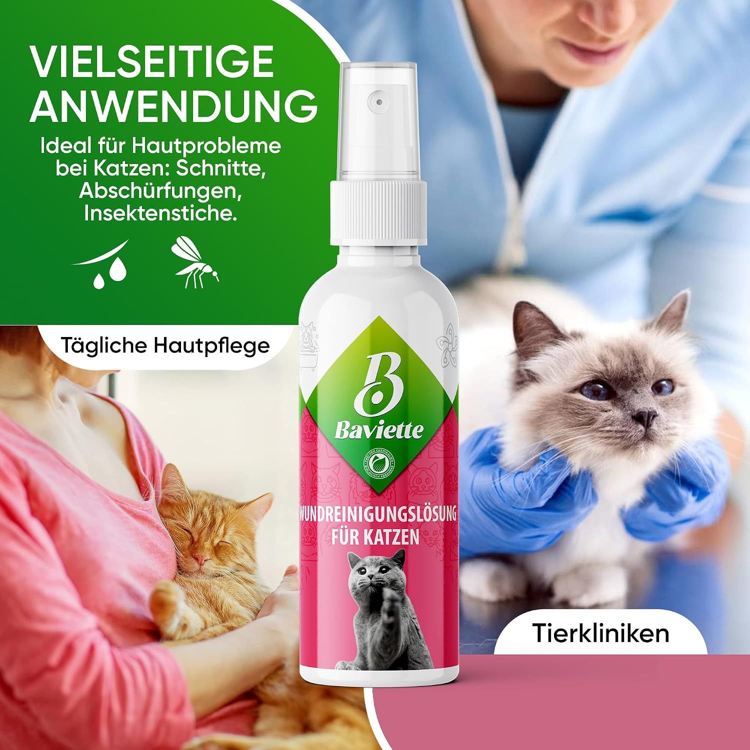 Baviette Wundreinigungslösung für Katzen