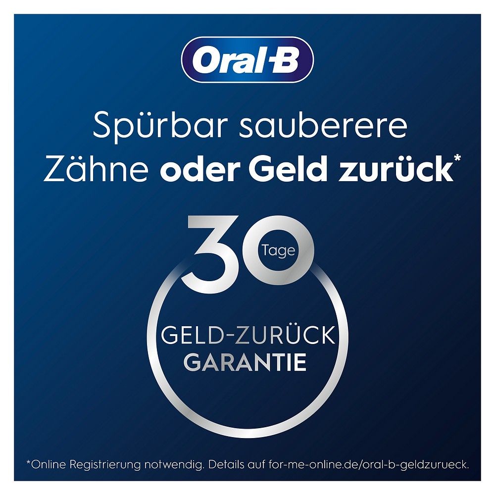 Oral-B 30 Tage Geld-zurück-Garantie für spürbar sauberere Zähne.