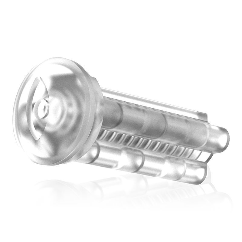Detailansicht des Vagina Sleeve Masturbators mit geripptem Griff.