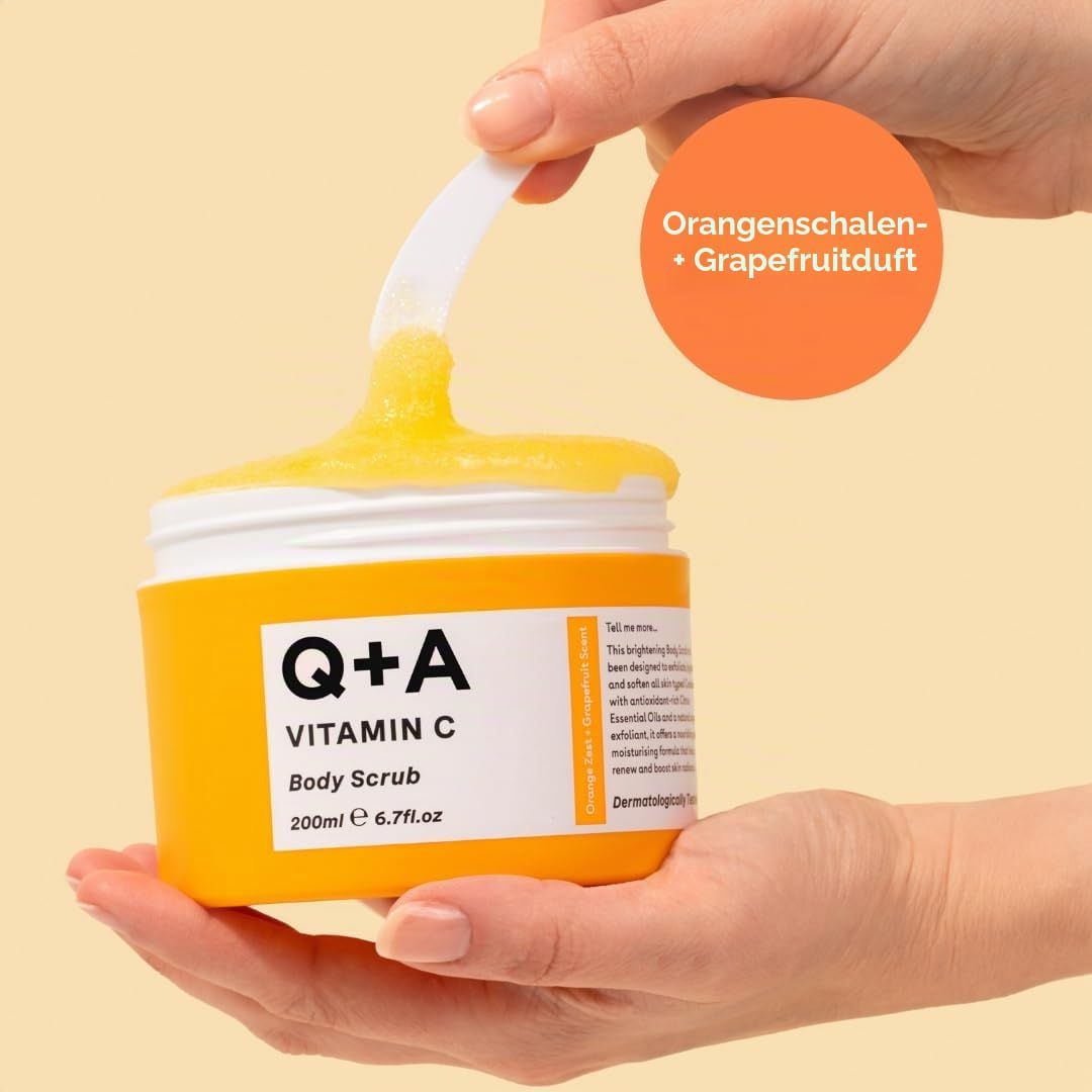 Q+A Vitamin C Body Scrub, 200ml.