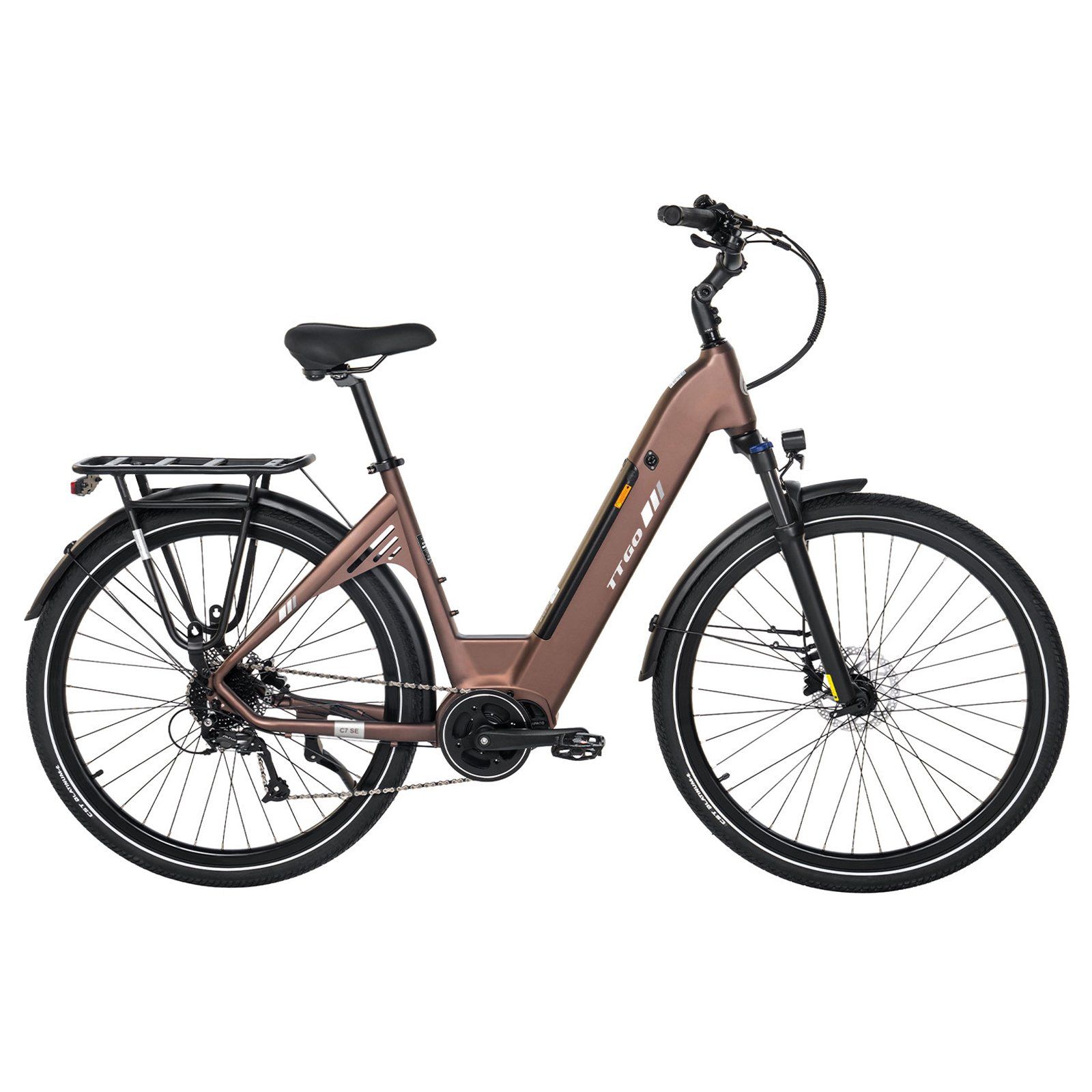 TTGO C7 SE E-Bike, 36V 18Ah E-Bike mit großer Reichweite und Bafang-Mittelmotor