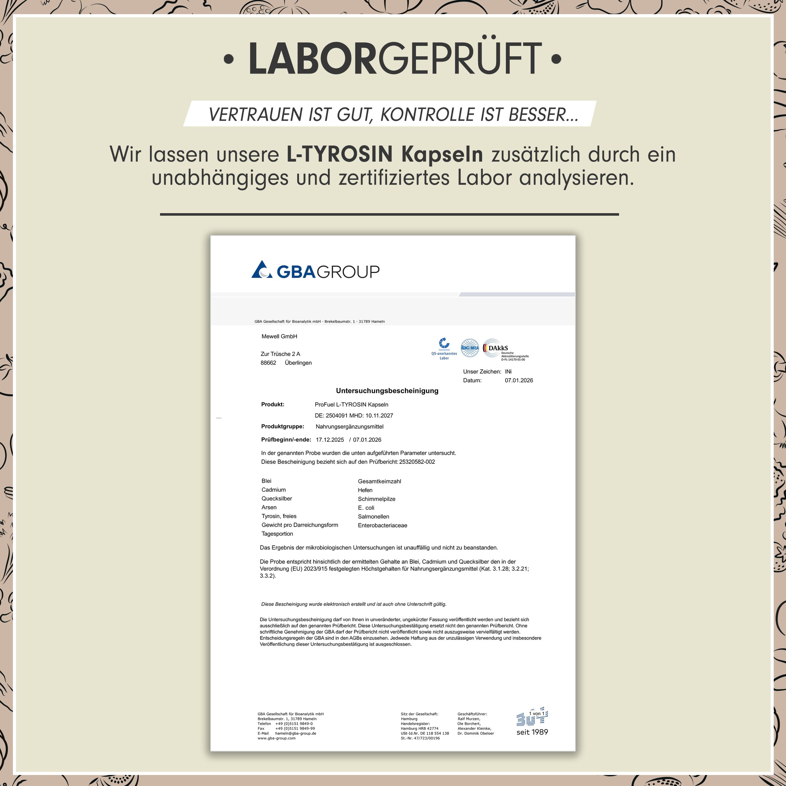 ProFuel - L-Tyrosin 365 Kapseln