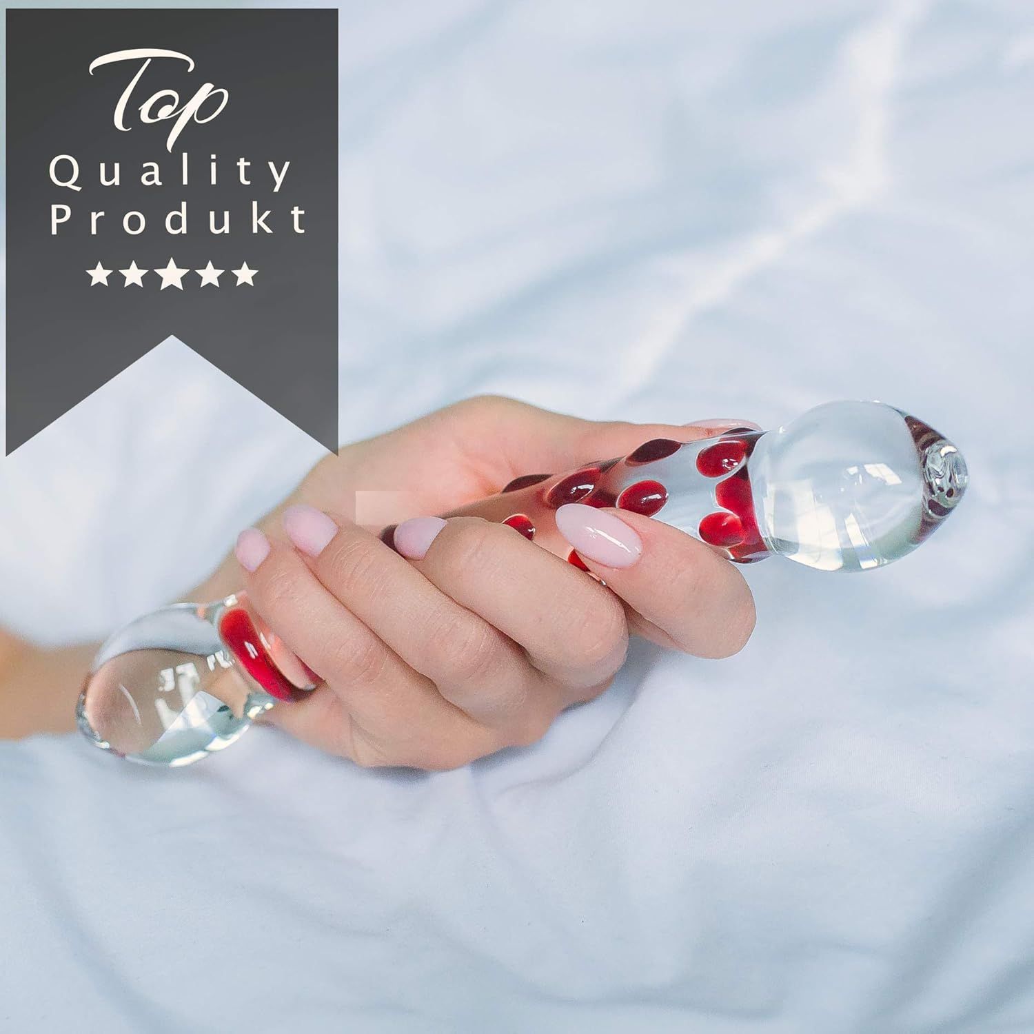 FOPS Glass dildo Rot 21 cm ⌀3,5cm Doppeldilos