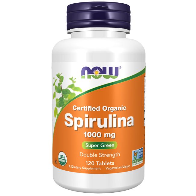 Now Foods Bio Spirulina Doppelte Stärke, 1000 mg 120 Tabletten