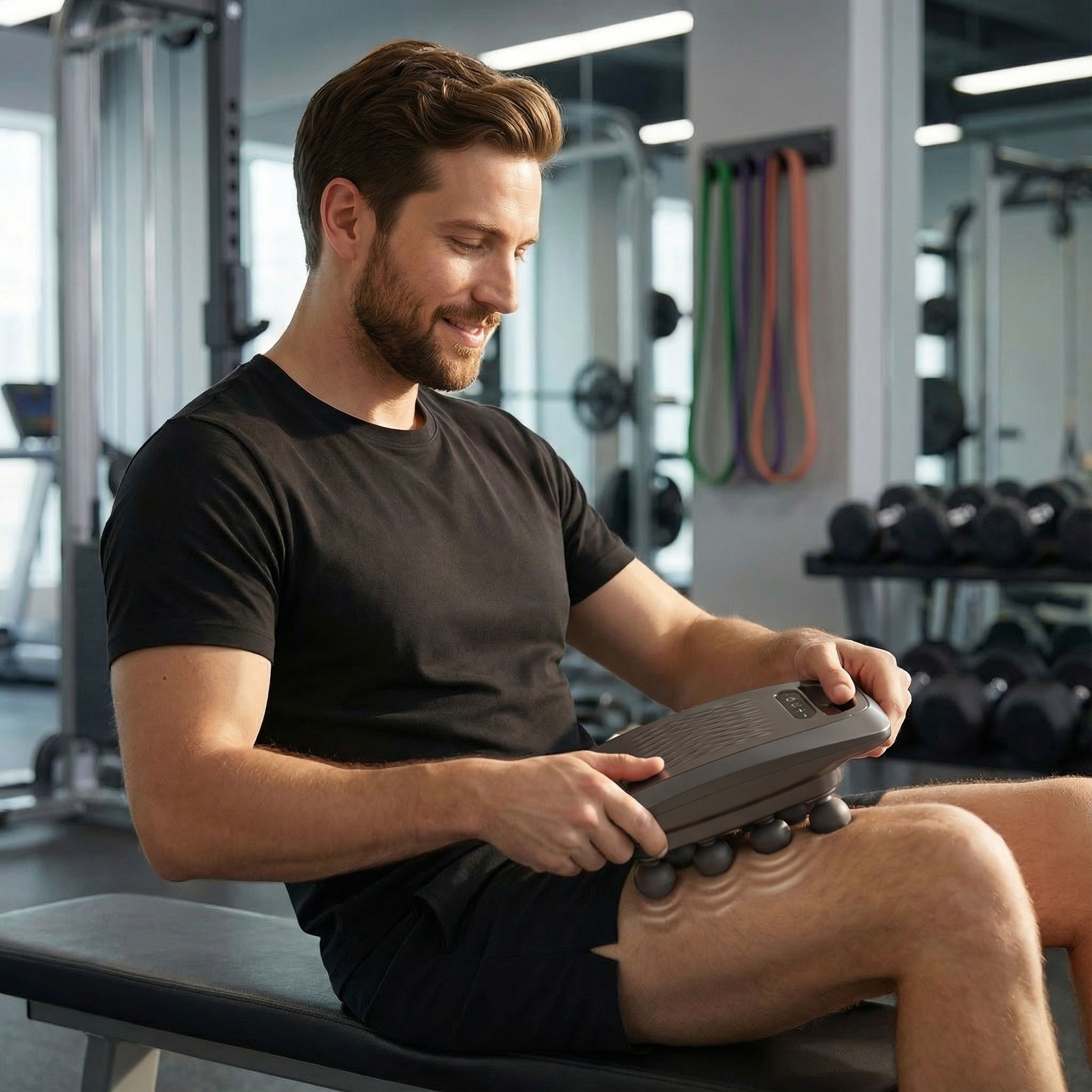 Professionelle Percussion-Massagepistole – Rotes Licht, Sportliche Regeneration & Muskelentspannung