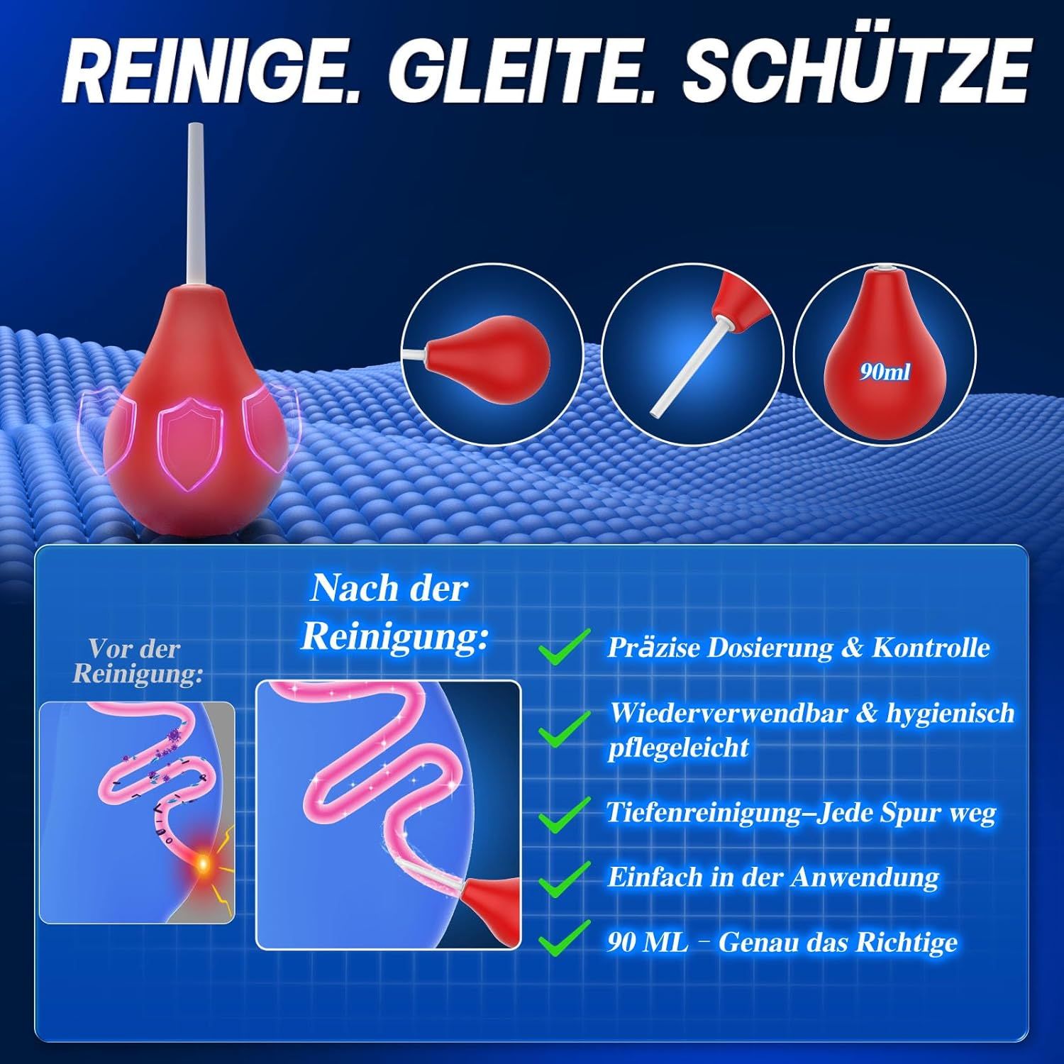 Tagnaff Analplug für Frauen Männer Anal Plug Set mit Analdusche & Größen-Upgrade