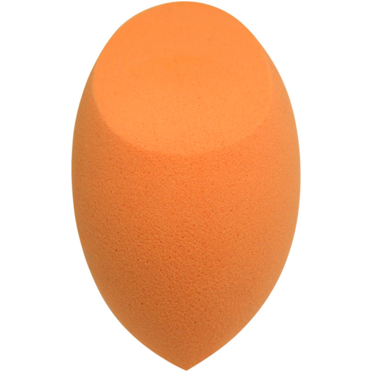 Orangefarbener Make-up-Schwamm in Eiform. Glatte Oberfläche.