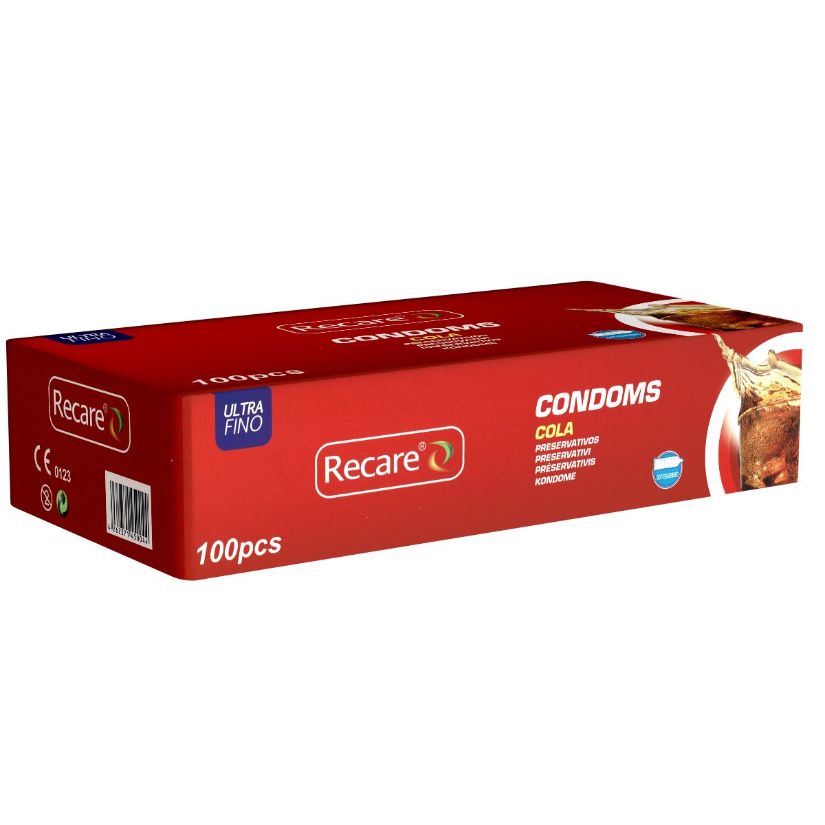 Recare Condoms *Cola* anatomisch geformte Kondome mit Rippen, Noppen und Cola-Geschmack