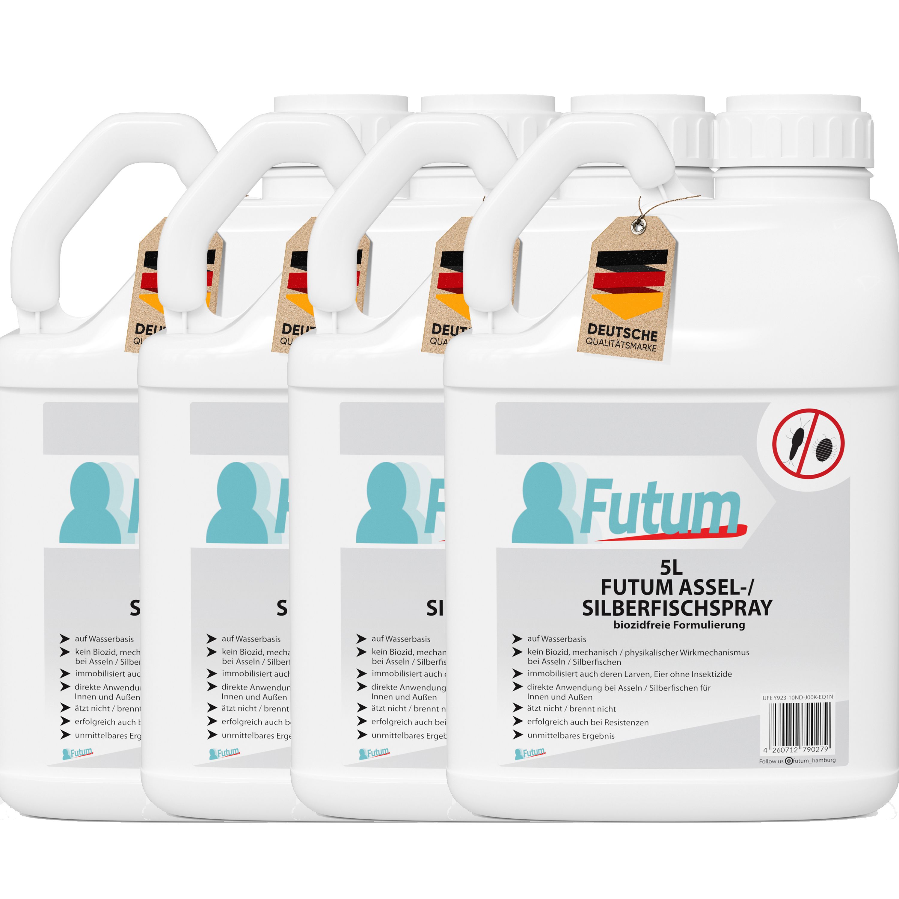 FUTUM 4x5L Silberfisch- / Asselspray