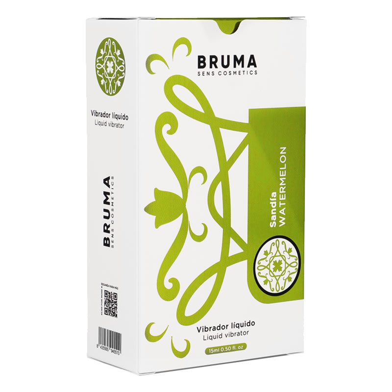 Verpackung des Bruma Flüssigvibrators mit Wassermelonen Geschmack. 15ml.