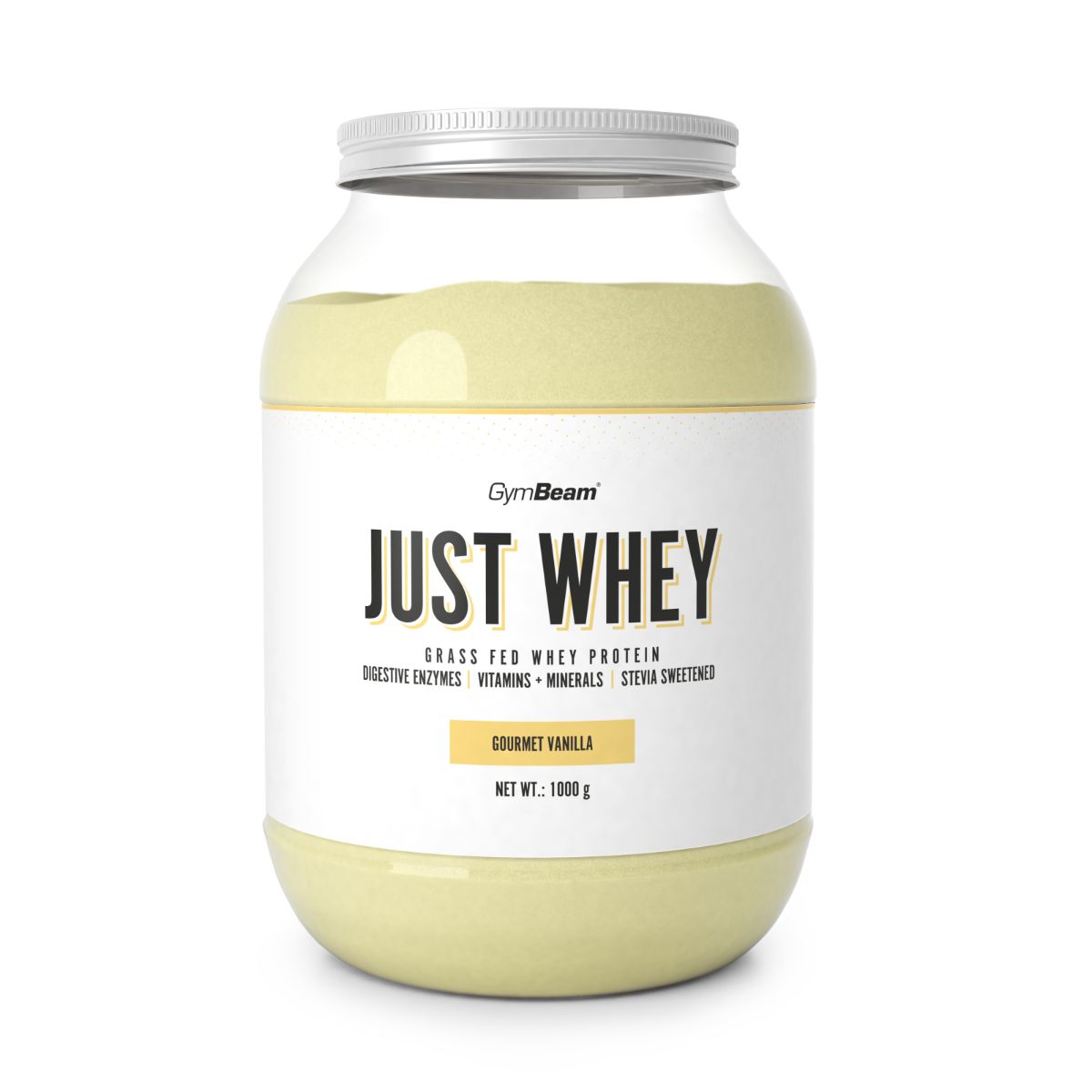GymBeam Just Whey Pulver, Gourmet Vanille, 1000g Dose.