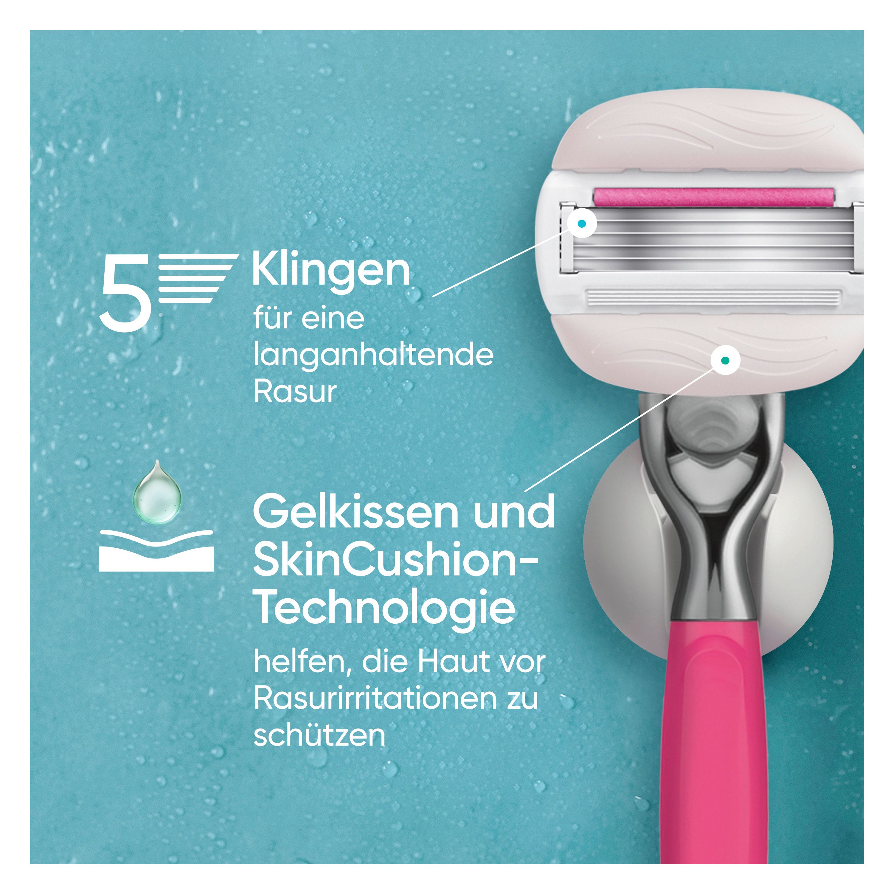 Gillette Venus - Nassrasierer "Comfortglide Tropical" + 3 Rasierklingen & Duschhalterung
