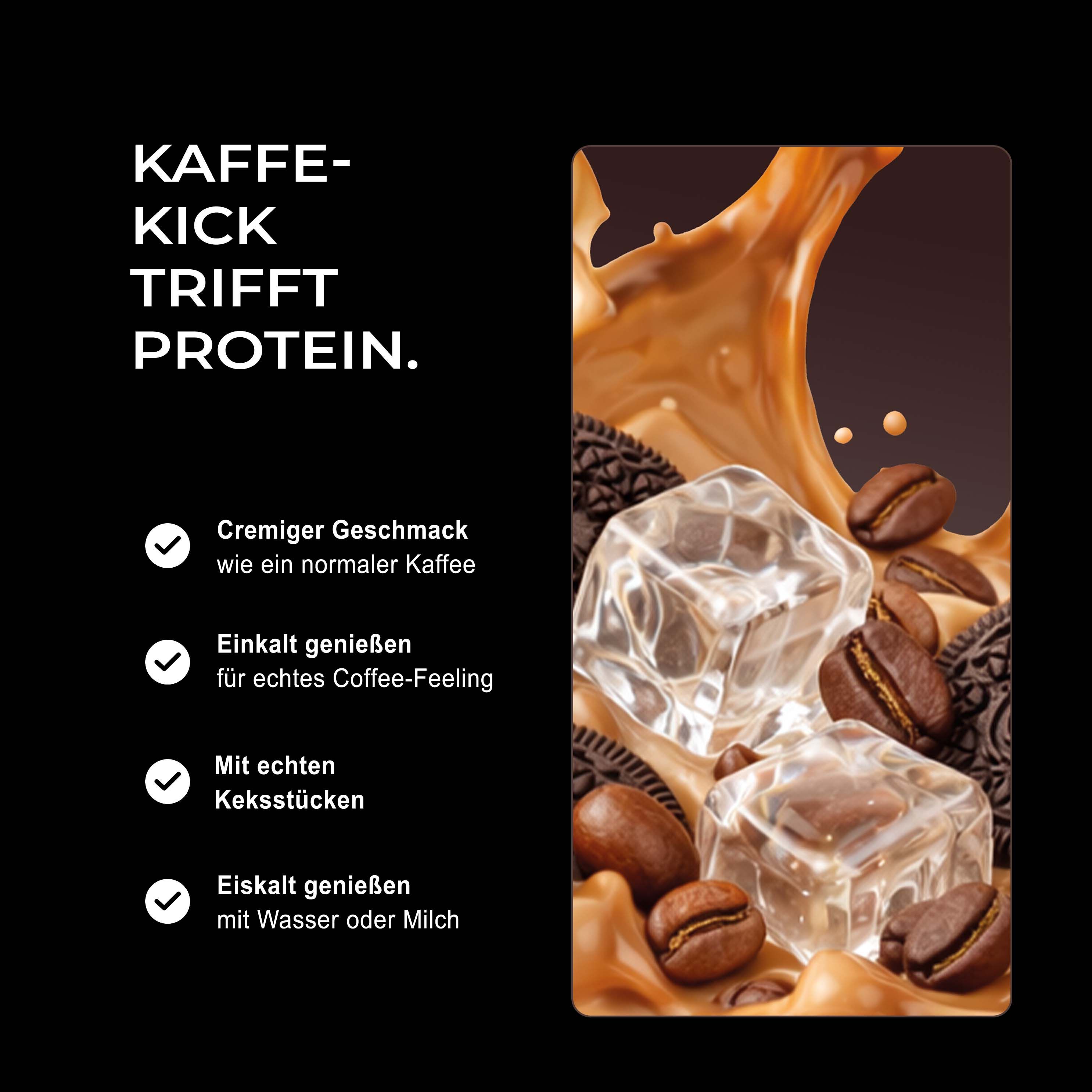 Neosupps Protein Coffee Cookies & Cream, 500g, Proteinpulver mit Kaffee, Proteinshake