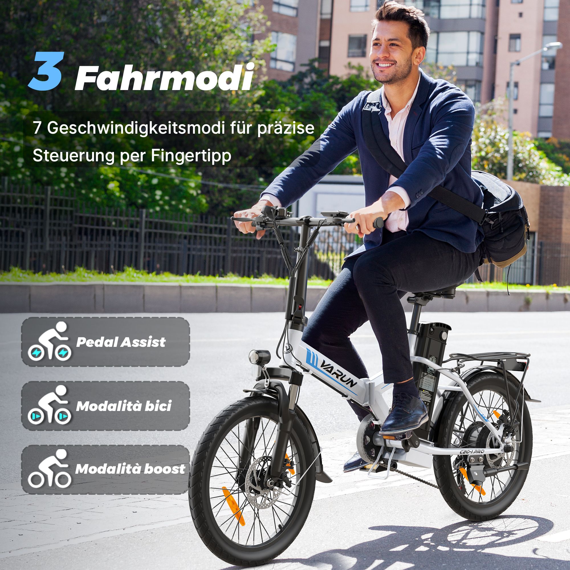 VARUN C20-1 PRO Faltbares E-Bike, 48 V, 13 Ah