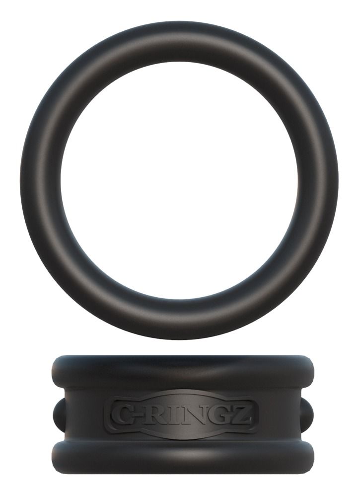 Ein schwarzer Silikonring und ein kleinerer Ring mit doppelter Rille.