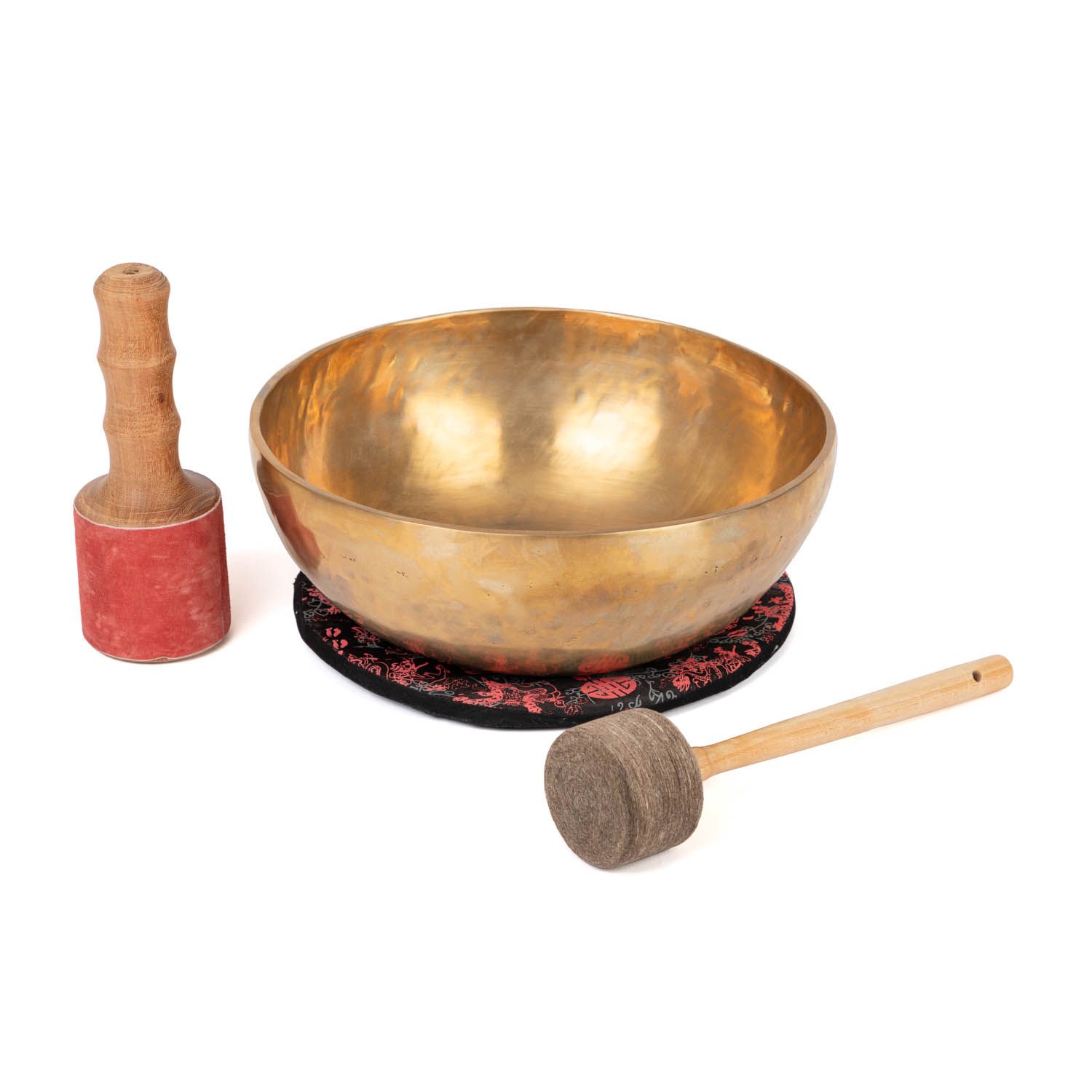 Tibetische Klangschale, inkl. Kissen, Holzklöppel und Filz-Klöppel
