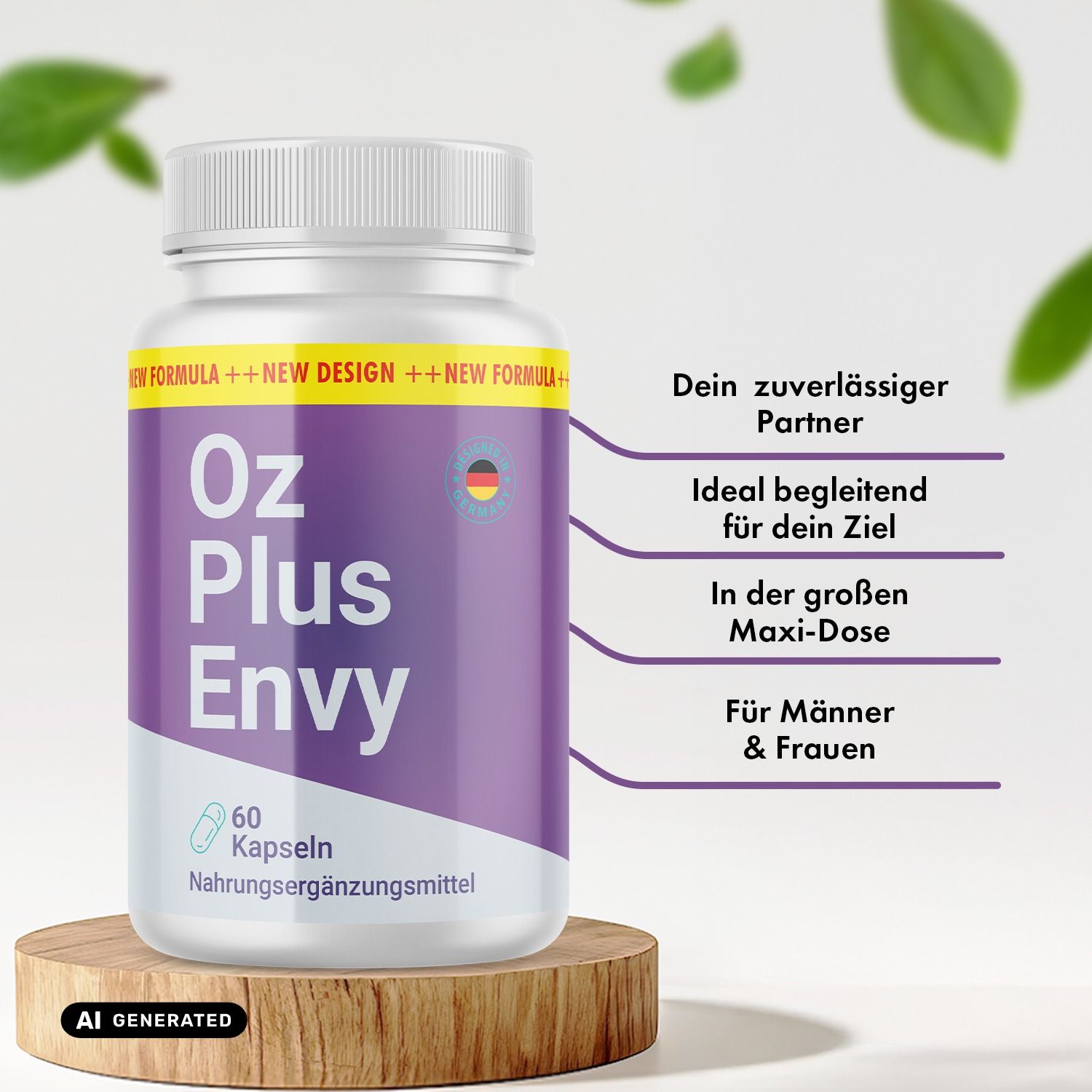 Flasche Oz Plus Envy Kapseln mit 60 Stück, Nahrungsergänzungsmittel.