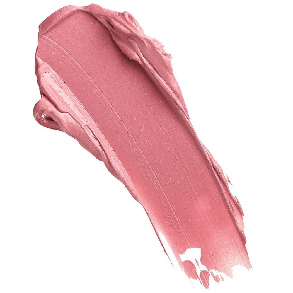 Rosa Lippenstift-Abstrich. Creme-Textur. Auf weißem Hintergrund.