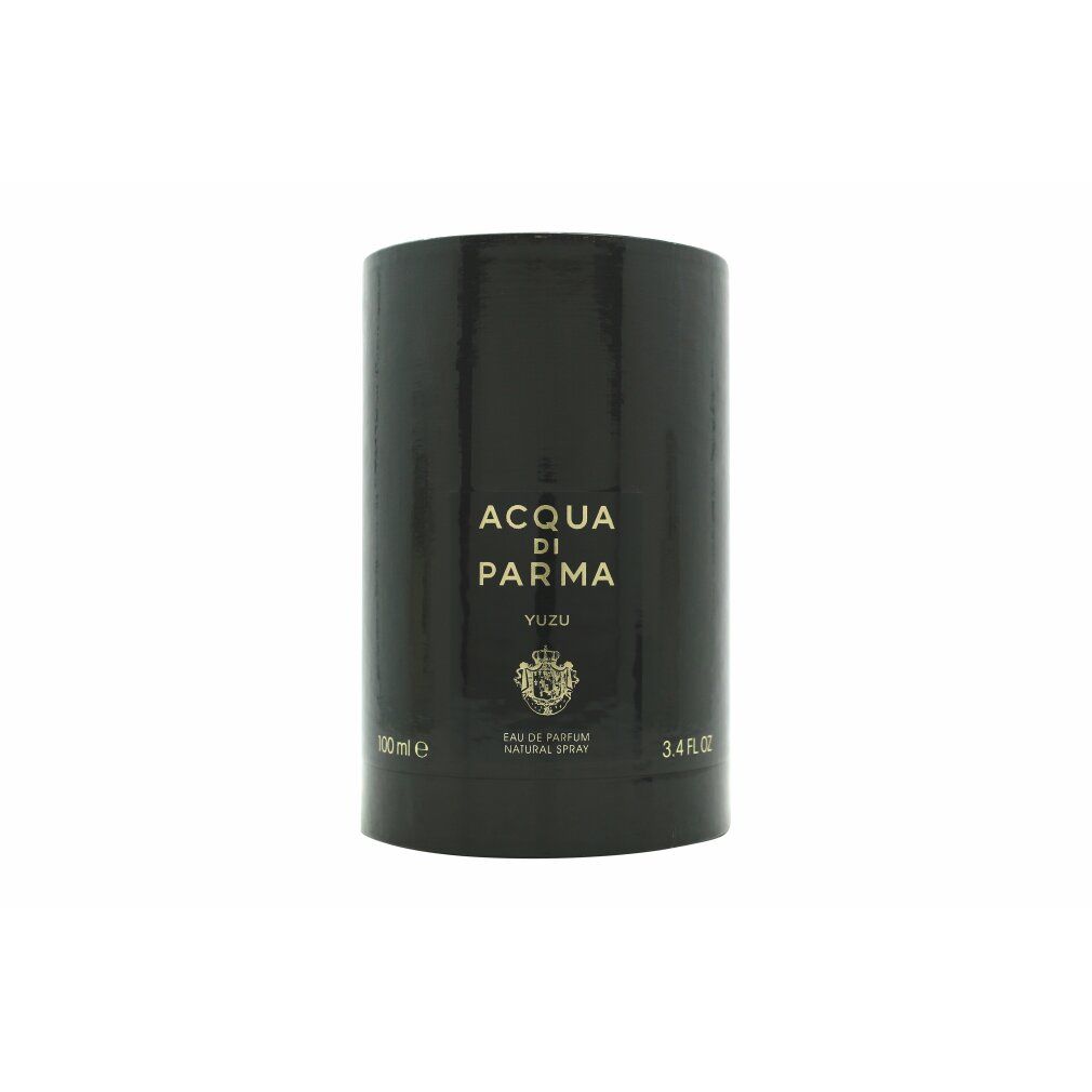 Acqua di Parma Yuzu Eau de Parfum, 100ml schwarzer zylindrischer Behälter.