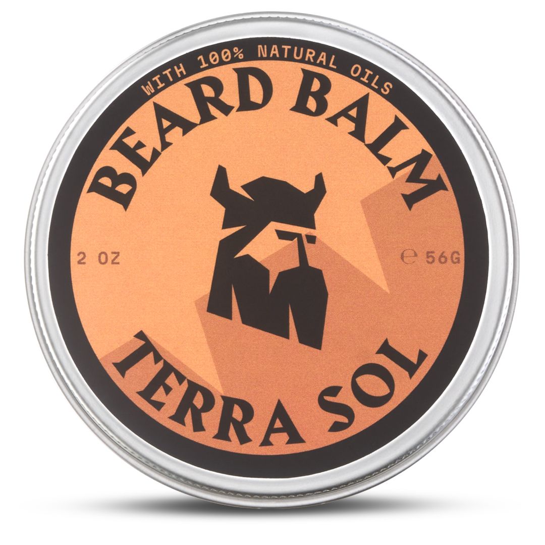 Dose Bartbalsam Terra Sol mit Wikinger-Symbol. Enthält 56g.