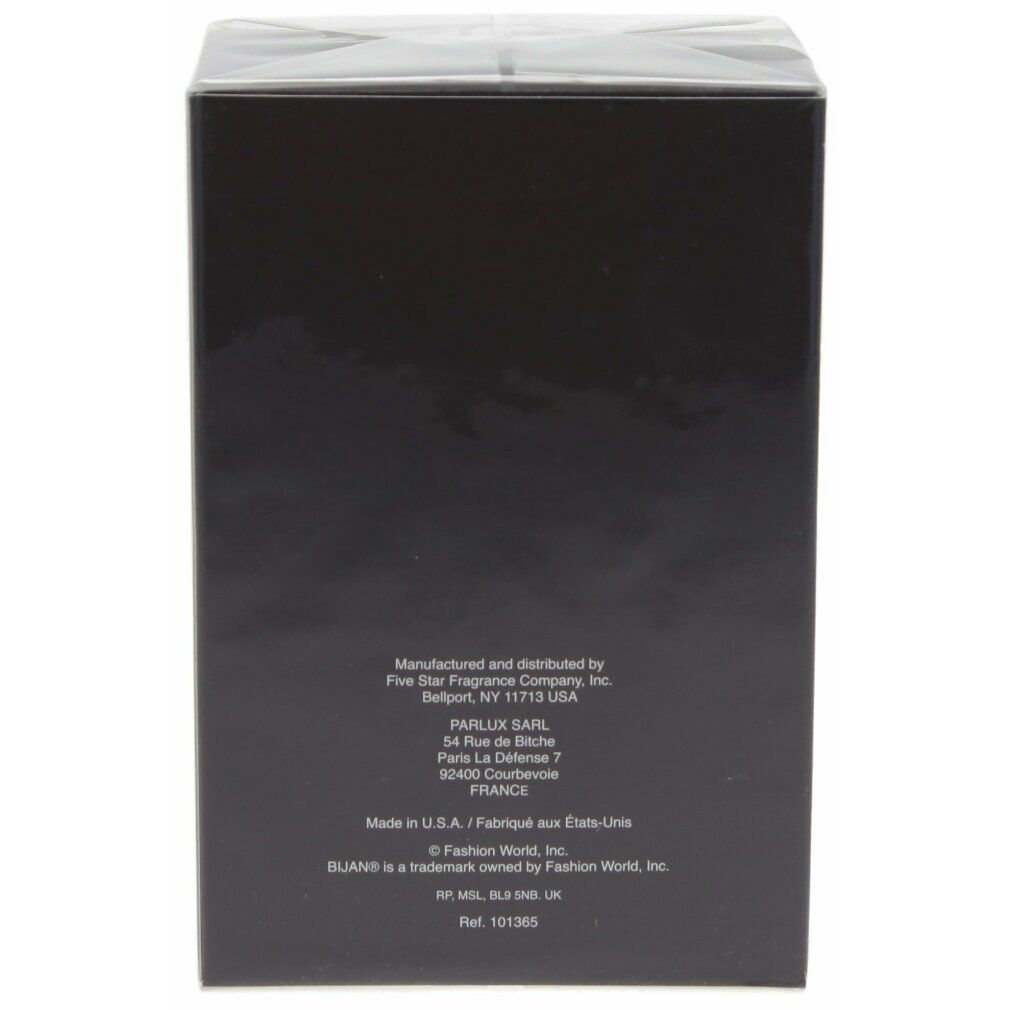 Rückseite der schwarzen Schachtel. Hersteller- und Vertriebsinformationen. Made in USA. Warenzeichen.