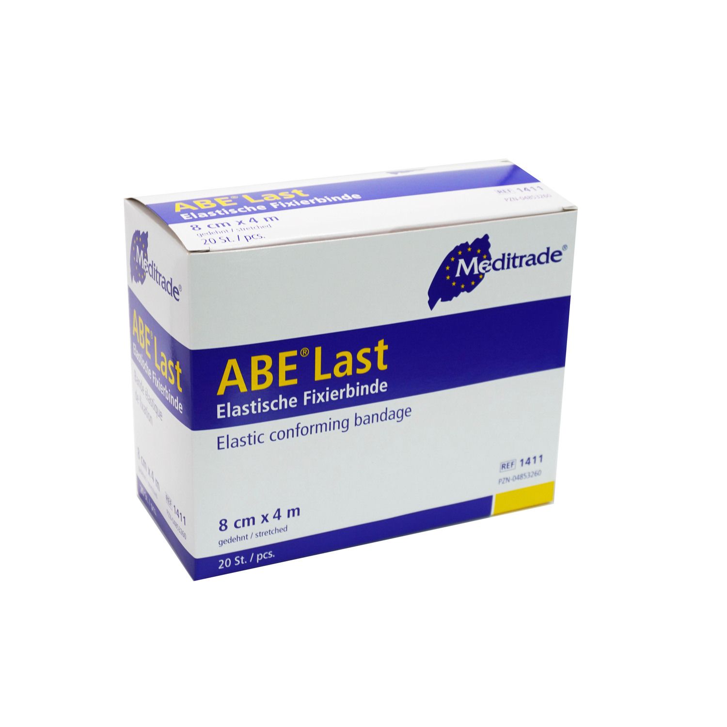 Meditrade ABE® Last Fixierbinde, 8 cm x 4 m, in Verpackung. 20 Stück pro Packung.