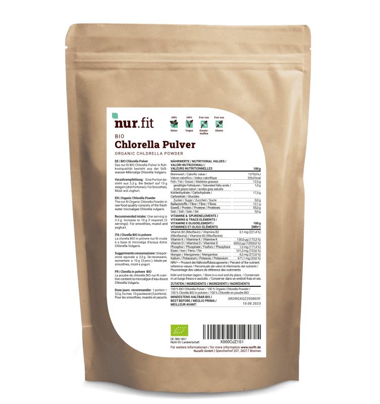 nur.fit BIO Chlorella Pulver