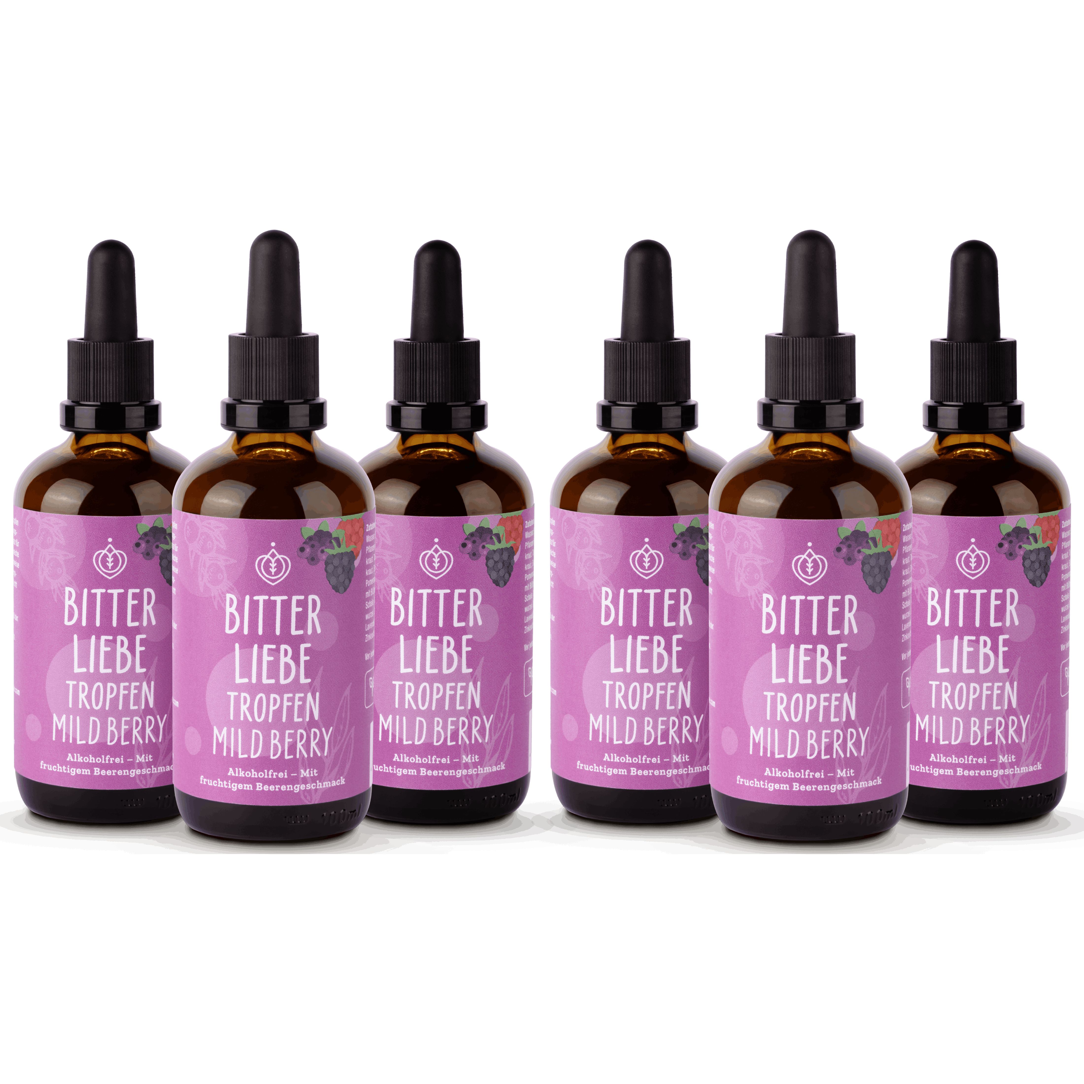 BitterLiebe - Bittertropfen Berry mild - Bitterstoffe Tropfen ohne Alkohol mit Fruchtgeschmack
