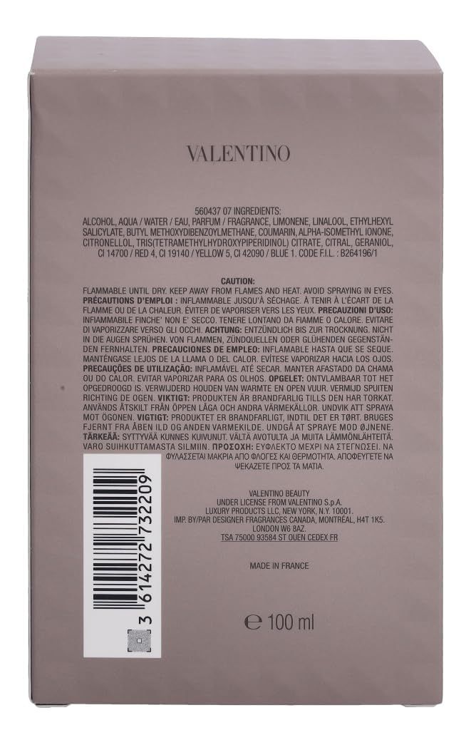 Rückseite der Verpackung. Text mit Inhaltsstoffen und Warnhinweisen. Barcode und Herstellerinformationen.