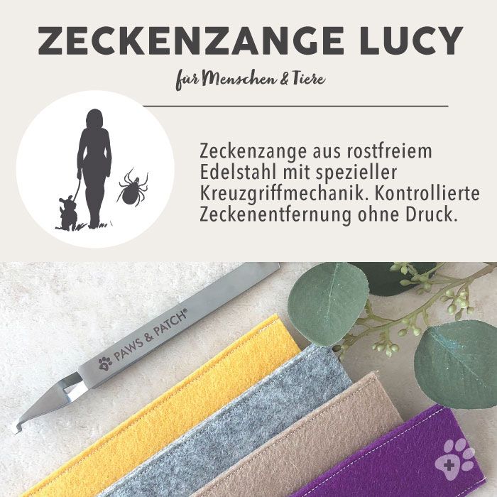 PAWS&PATCH Zeckenzange LUCY mit Etui in honig für alle Heimtiere