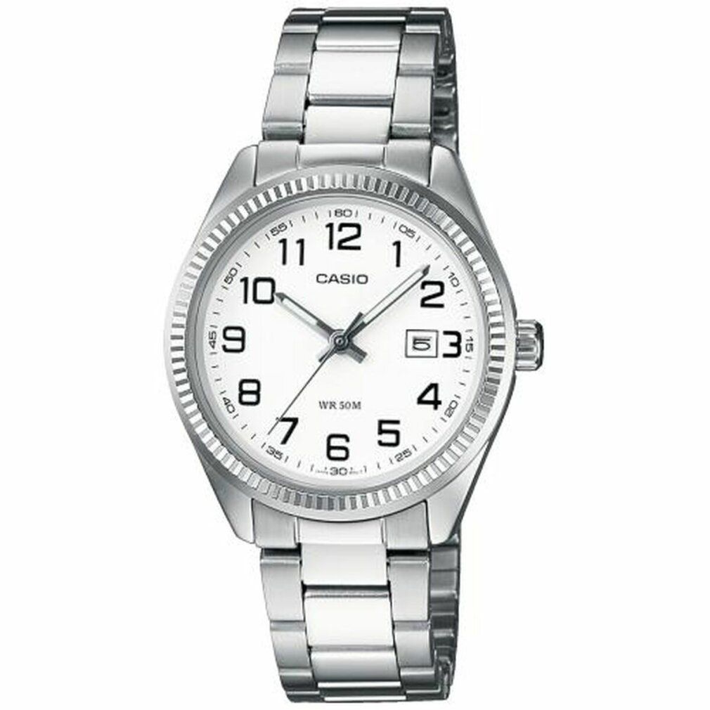 Casio Damen Analog Quarz mit Edelstahl Armbanduhr