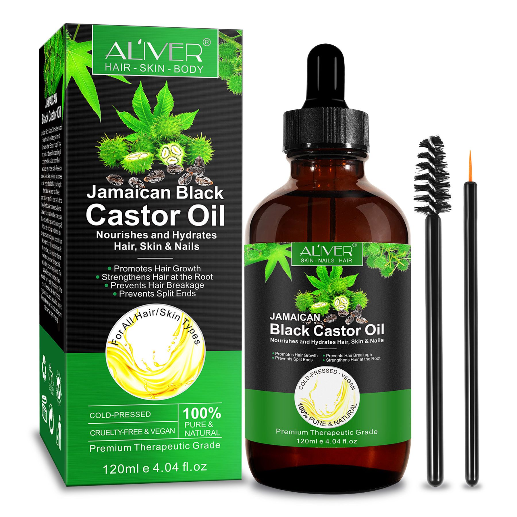 ALIVER Haaröl Rizinusöl Castor Oil für Hautpflege