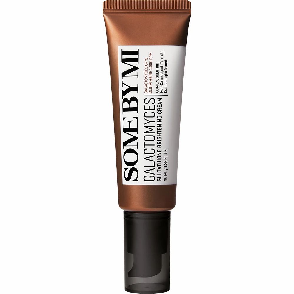 Braune Tube mit weißem Etikett. Aufschrift: SOME BY MI Galactomyces Glutathione Brightening Cream.