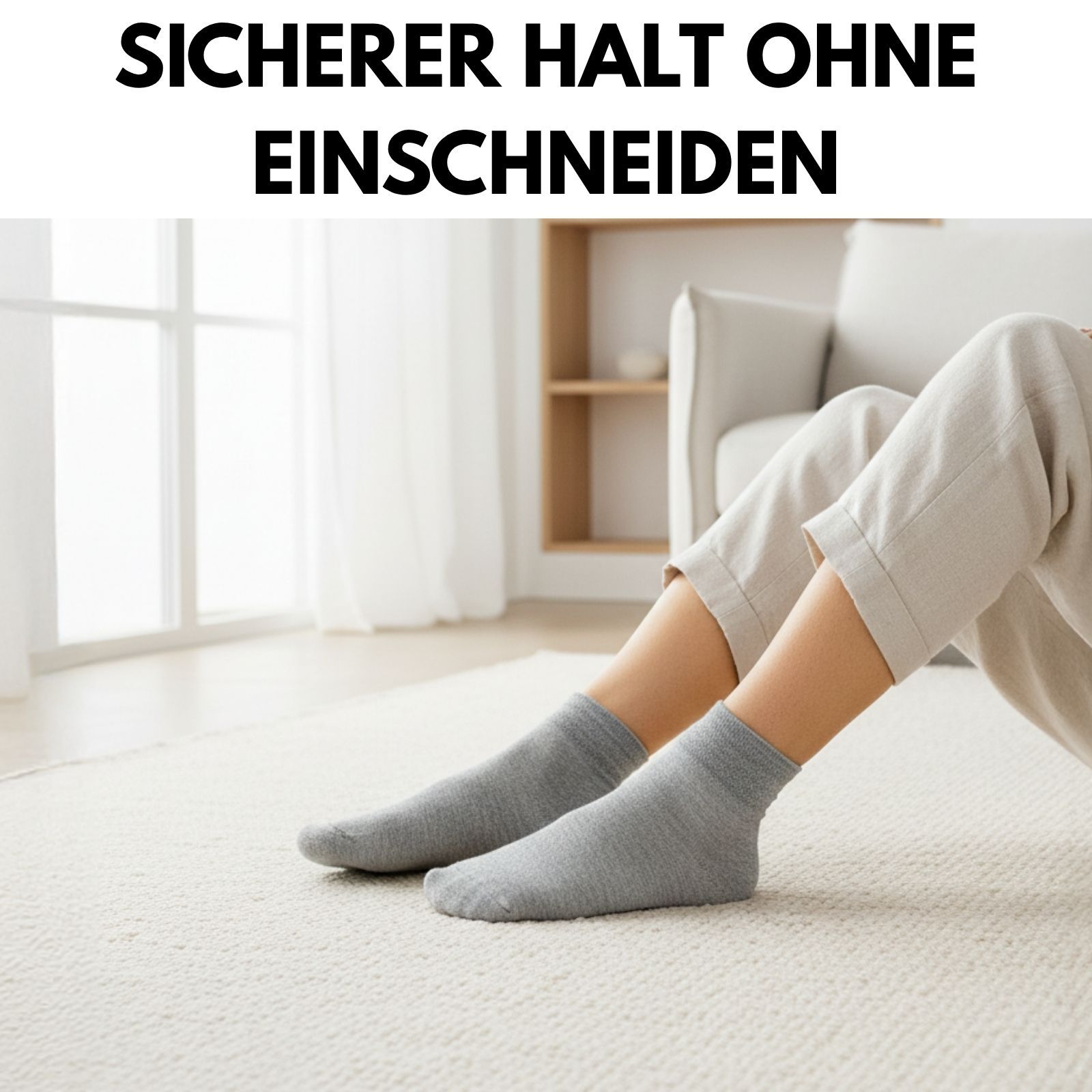 Diabetiker Quarter Socken mit Komfortbund ohne Gummi & ohne Naht für Damen und Herren