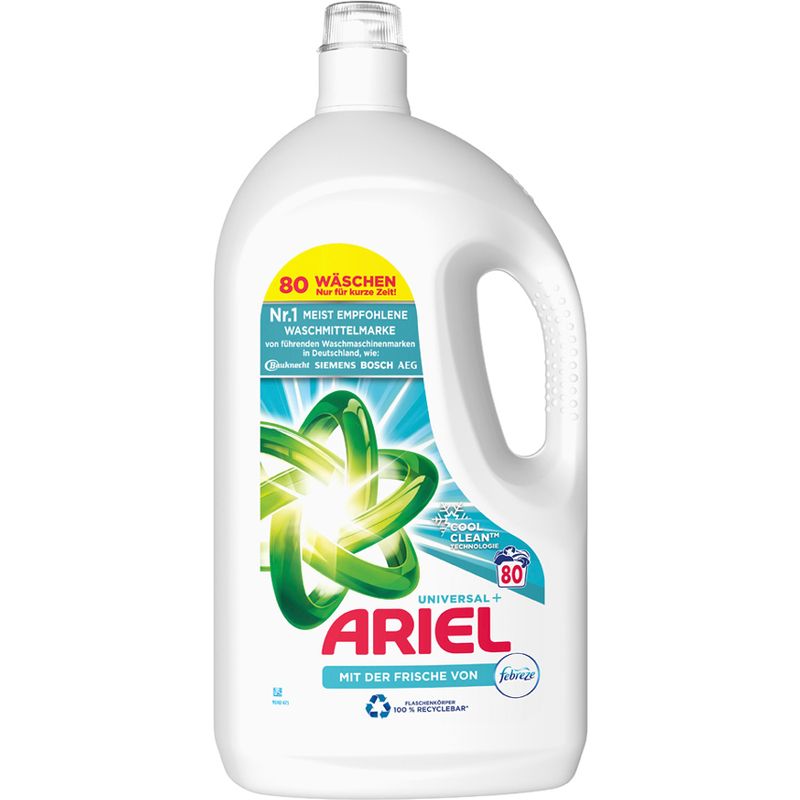 Ariel Flüssig Waschmittel Febreze 80WL