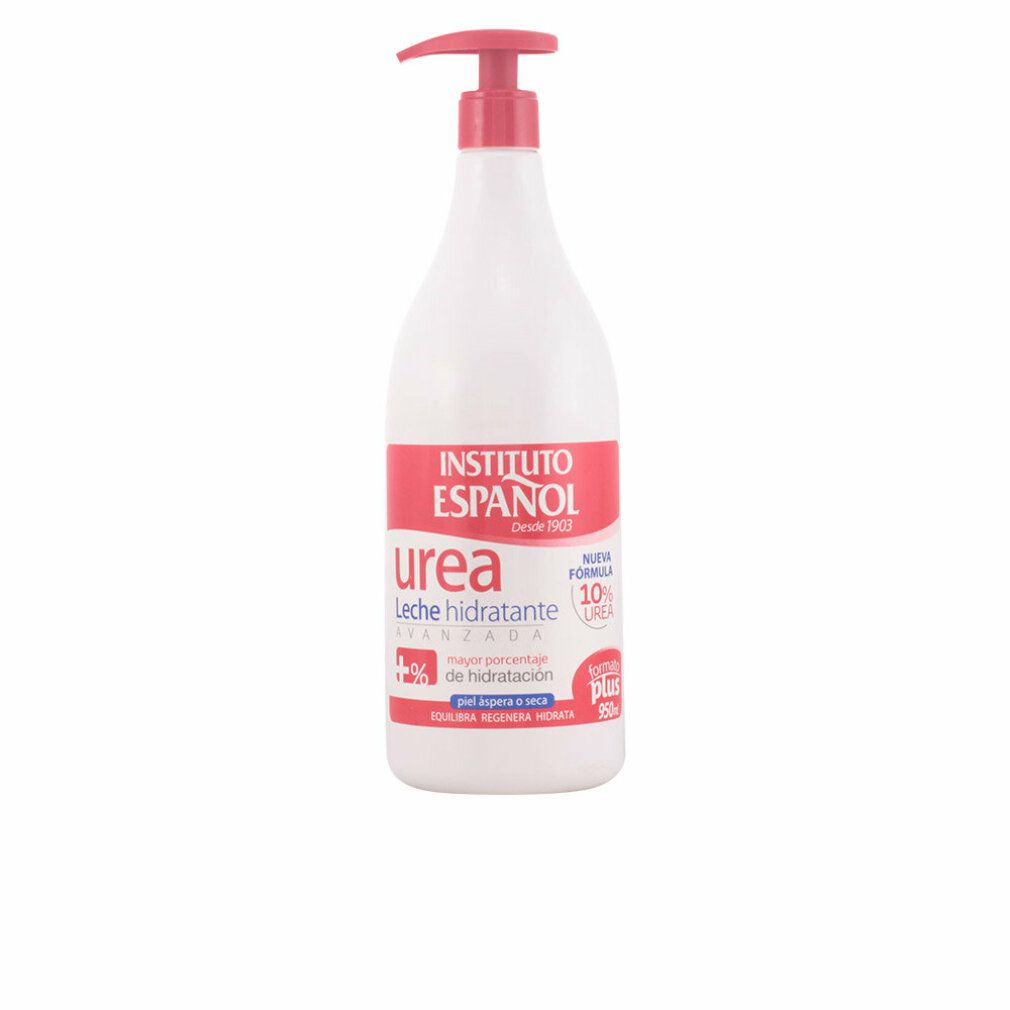 Weiße Pumpflasche mit Instituto Español Urea Körperlotion, 10% Urea.