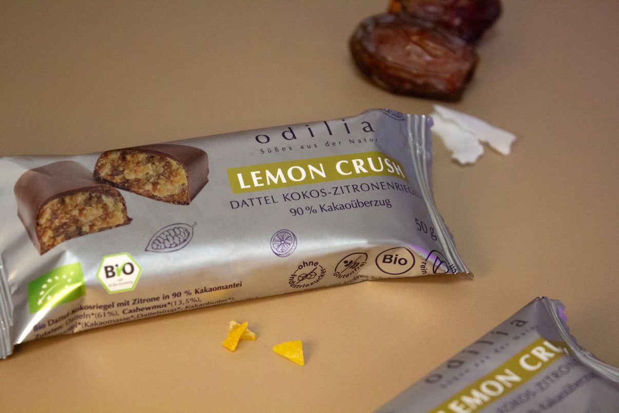 odilia Lemon Crush Dattel-Kokos-Zitronenriegel