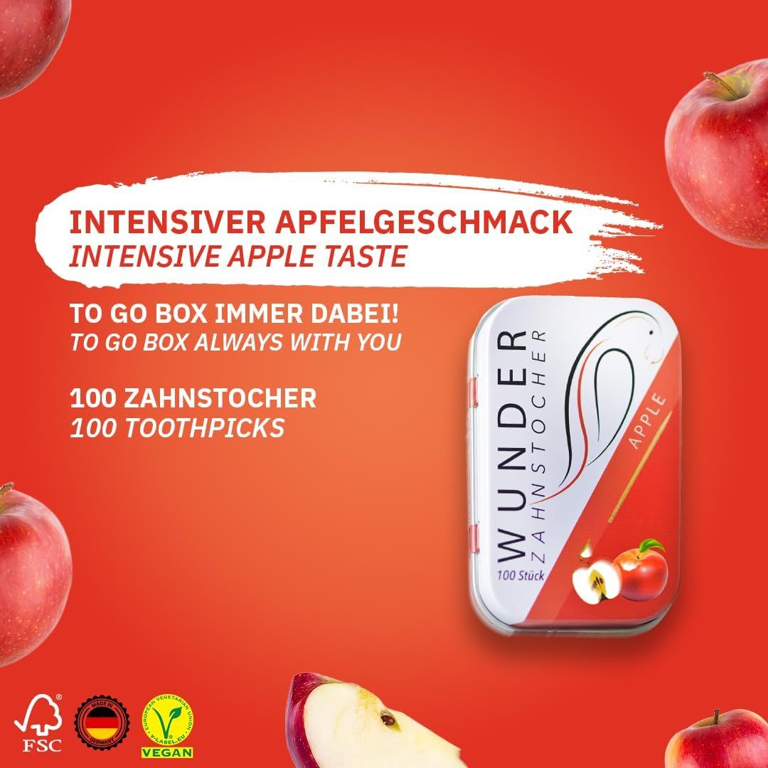 WUNDER Apfel | 100er Zahnstocher mit Geschmack