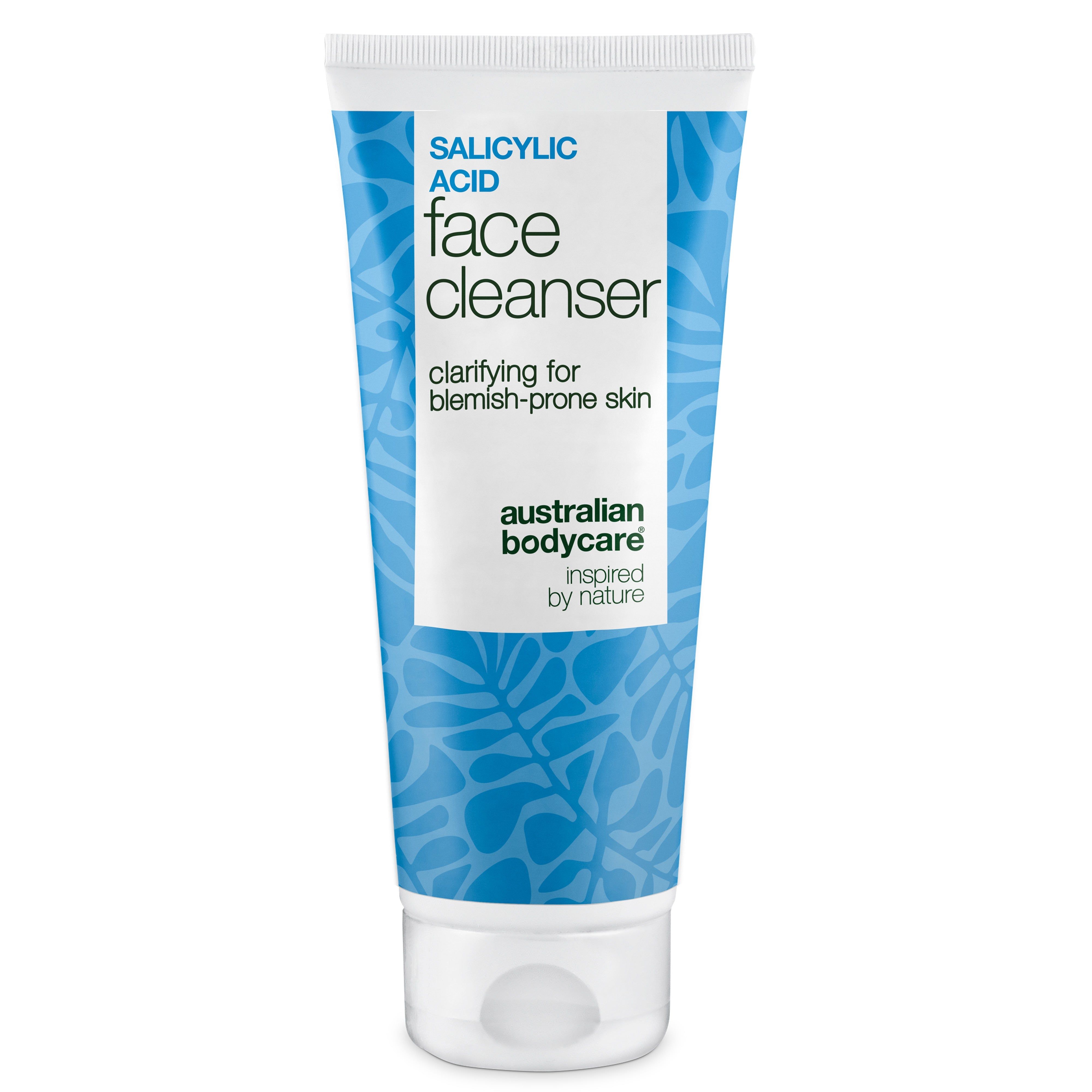 Weiß-blaue Tube mit Aufschrift "Salicylic Acid Face Cleanser". Marke: Australian Bodycare.
