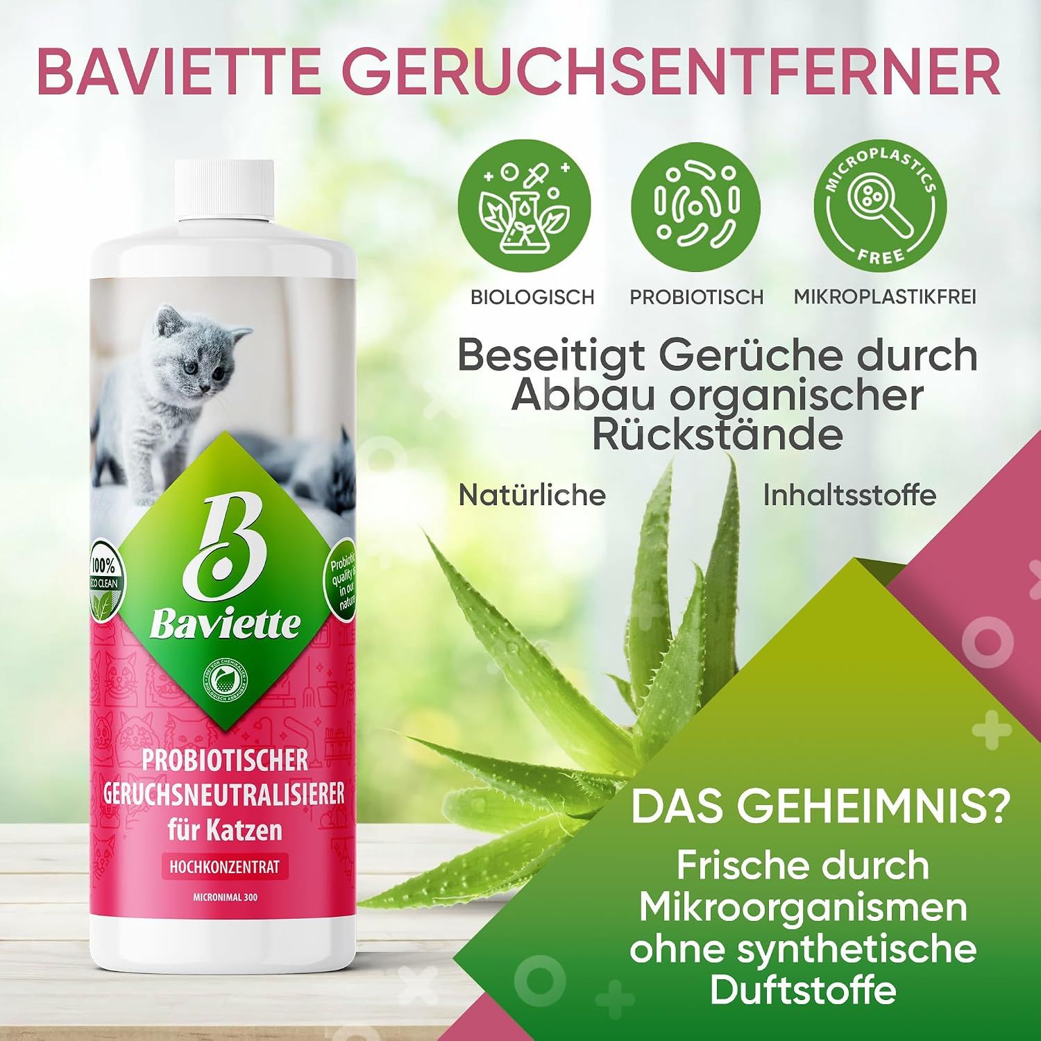 Baviette Probiotischer Geruchsneutralieser für Katzen - Konzentrat