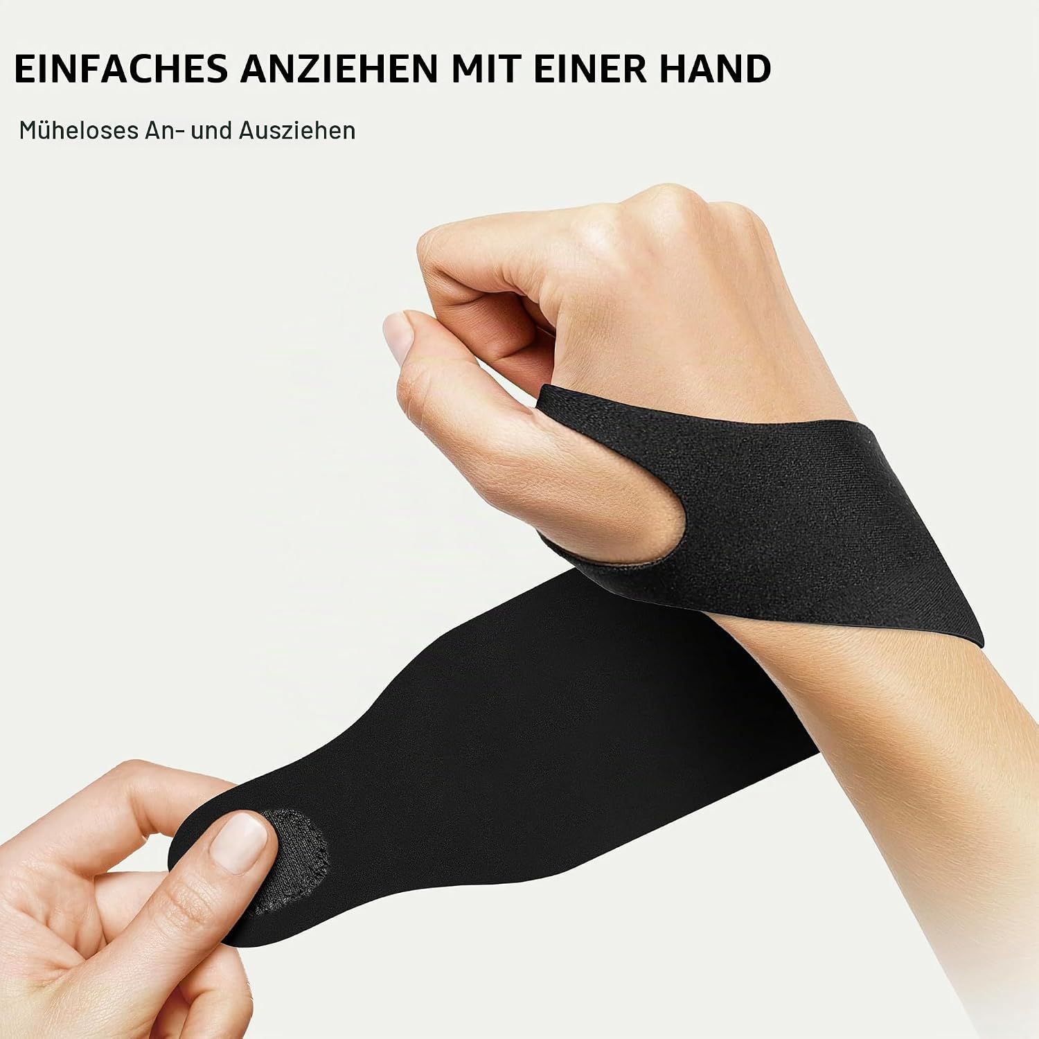 Handgelenkbandage mit Klettverschluss und zwei separaten Bändern.